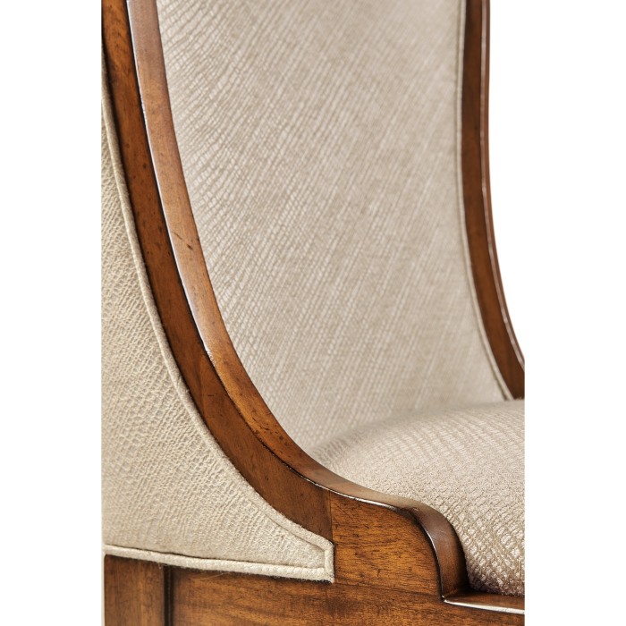 High Curved Back Walnut Dining Side Chair