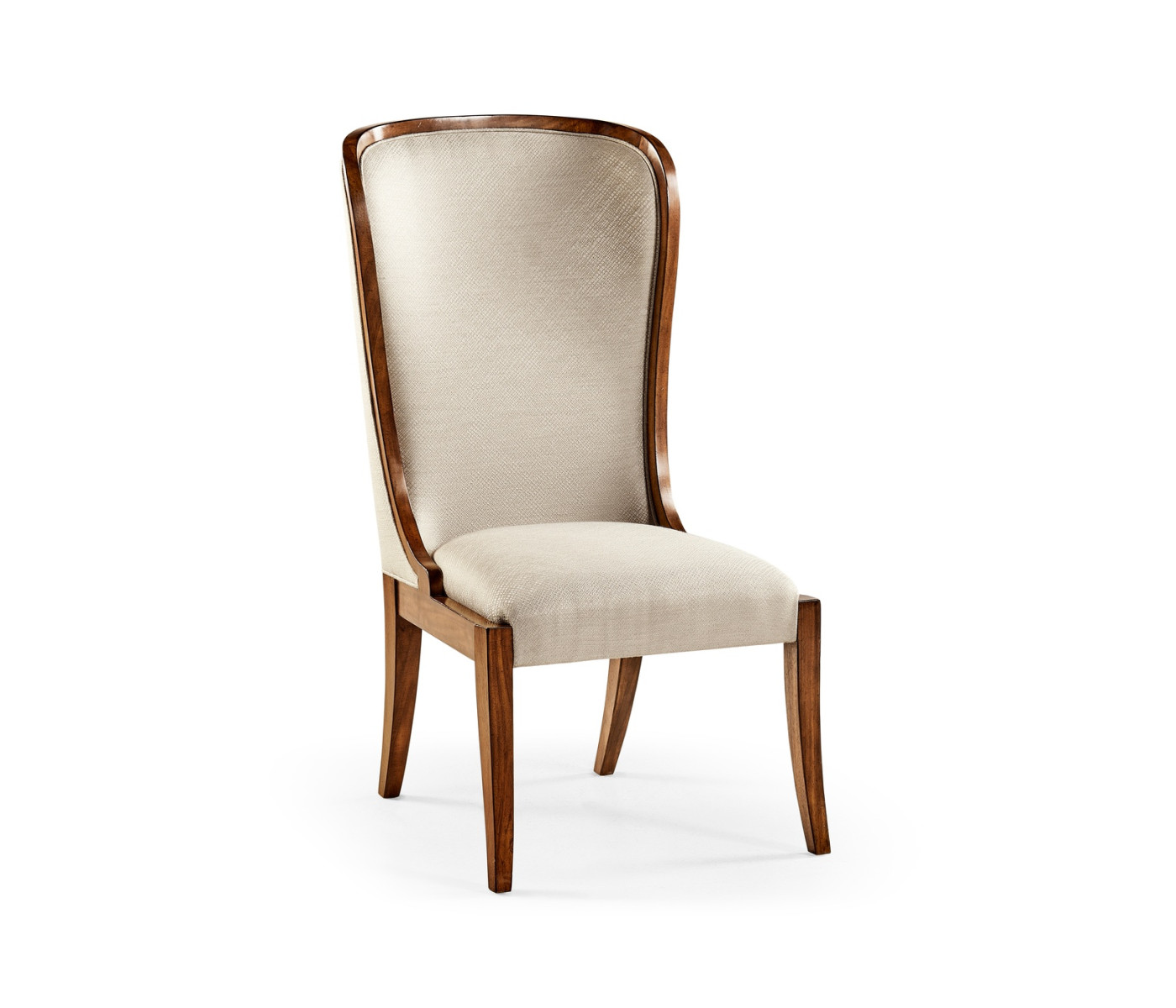 High Curved Back Walnut Dining Side Chair