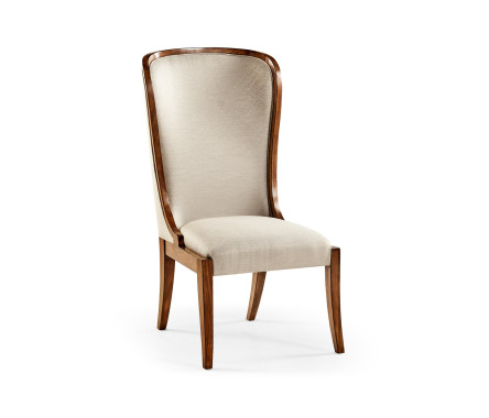 High Curved Back Walnut Dining Side Chair