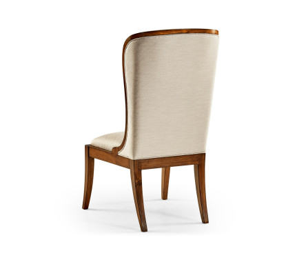High Curved Back Walnut Dining Side Chair