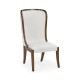 High Curved Back Walnut Dining Side Chair