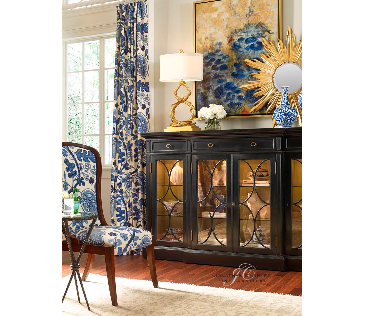 High Curved Back Walnut Dining Side Chair