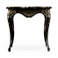 Black & gilded floral side table églomisé top