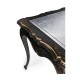 Black & gilded floral side table églomisé top