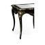 Black & gilded floral side table églomisé top
