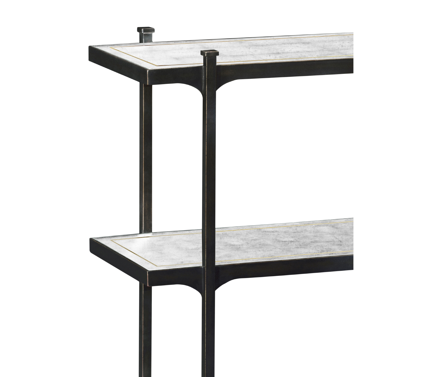 Églomisé & Bronze Iron Four Tier-Étagère