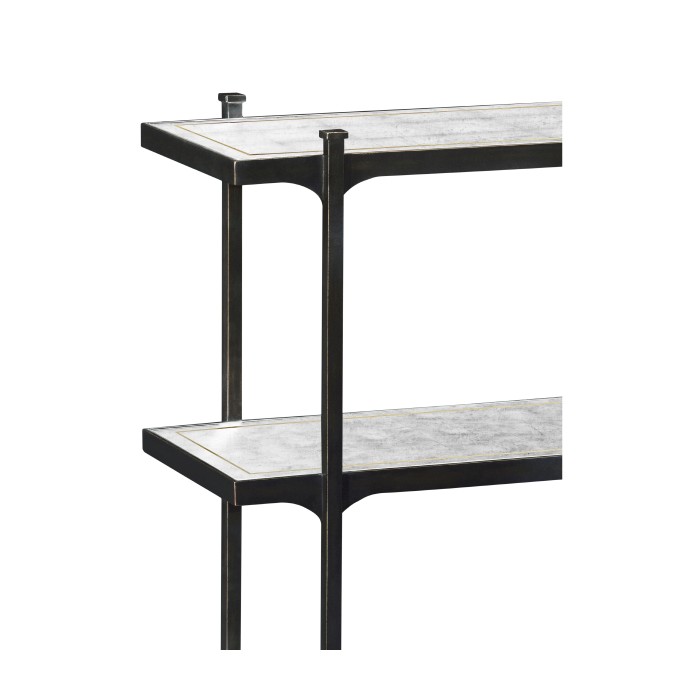 Églomisé & Bronze Iron Four Tier-Étagère