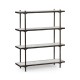 Églomisé & Bronze Iron Four Tier-Étagère