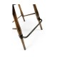 Dark Brown Oak Arm Bar Stool with Studded Haven Leather Seat