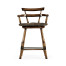 Dark Brown Oak Arm Counter Stool with Studded Haven Leather Seat