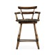 Dark Brown Oak Arm Counter Stool with Studded Haven Leather Seat