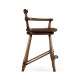 Dark Brown Oak Arm Counter Stool with Studded Haven Leather Seat