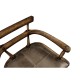 Dark Brown Oak Arm Counter Stool with Studded Haven Leather Seat