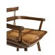 Dark Oak Arm Bar Stool with A Studded Dark Antique Leather Seat