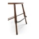 Dark Oak Arm Bar Stool with A Studded Dark Antique Leather Seat