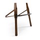 Dark Oak Arm Bar Stool with A Studded Dark Antique Leather Seat