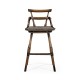 Dark Brown Oak Side Bar Stool with Studded Haven Leather Seat