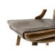 Dark Brown Oak Side Bar Stool with Studded Haven Leather Seat