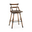 Dark Brown Oak Side Bar Stool with Studded Haven Leather Seat