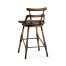 Dark Brown Oak Side Bar Stool with Studded Haven Leather Seat