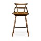 Dark Oak Side Bar Stool with a Studded Dark Antique Leather Seat