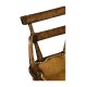 Dark Oak Side Bar Stool with a Studded Dark Antique Leather Seat