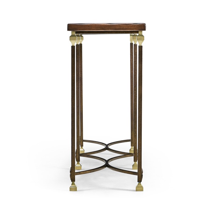 Argentinian Walnut Parquetry & Iron Console