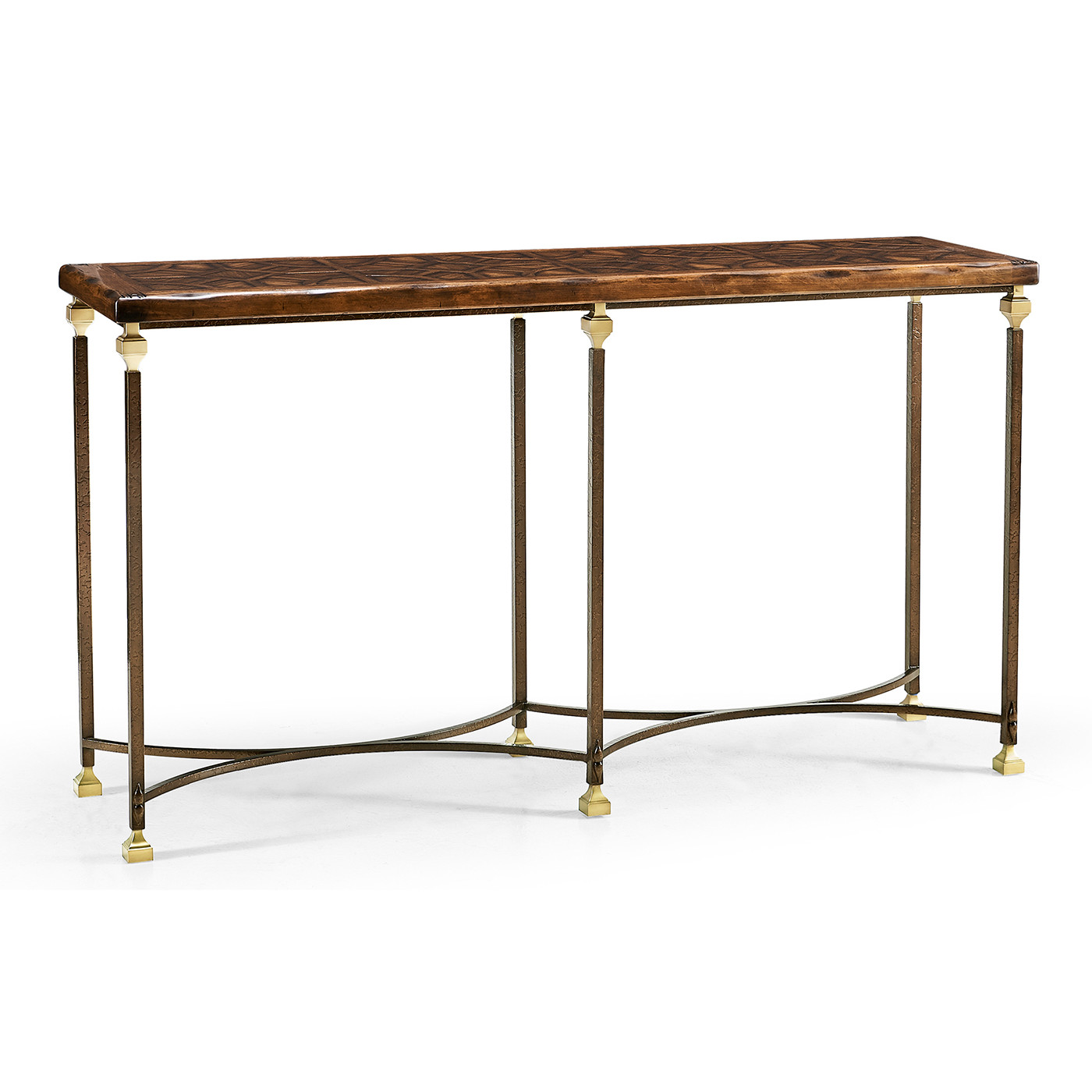 Argentinian Walnut Parquetry & Iron Console