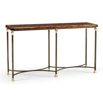 Argentinian Walnut Parquetry & Iron Console
