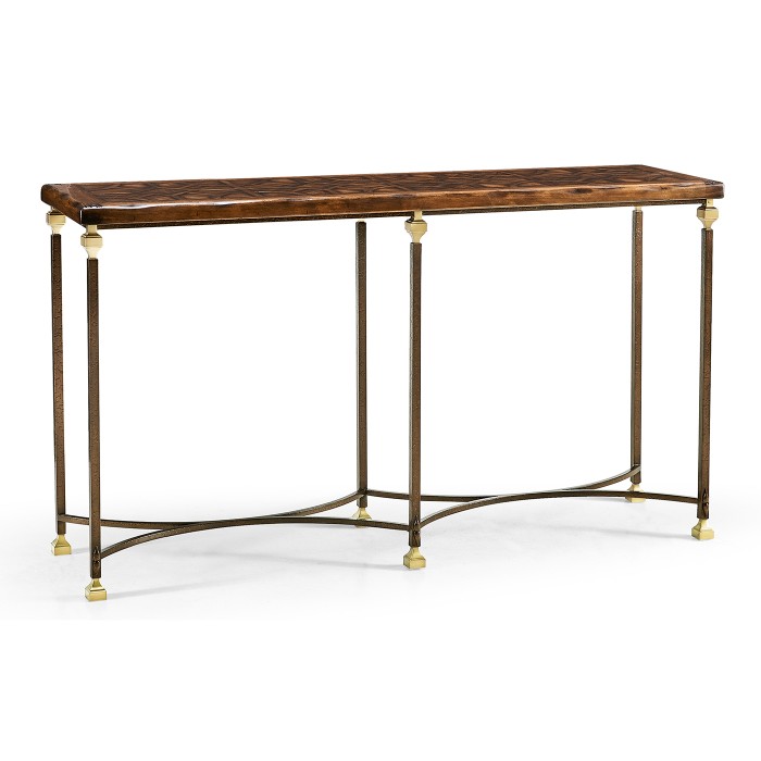 Argentinian Walnut Parquetry & Iron Console