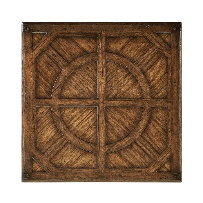 Argentinian Walnut Parquetry & Iron Side Table