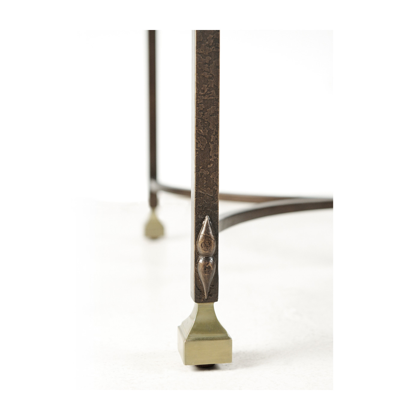 Argentinian Walnut Parquetry & Iron Side Table