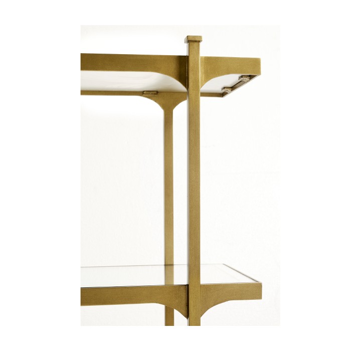 Églomisé & Gilded Iron Three-Tier Étagère
