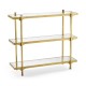 Églomisé & Gilded Iron Three-Tier Étagère