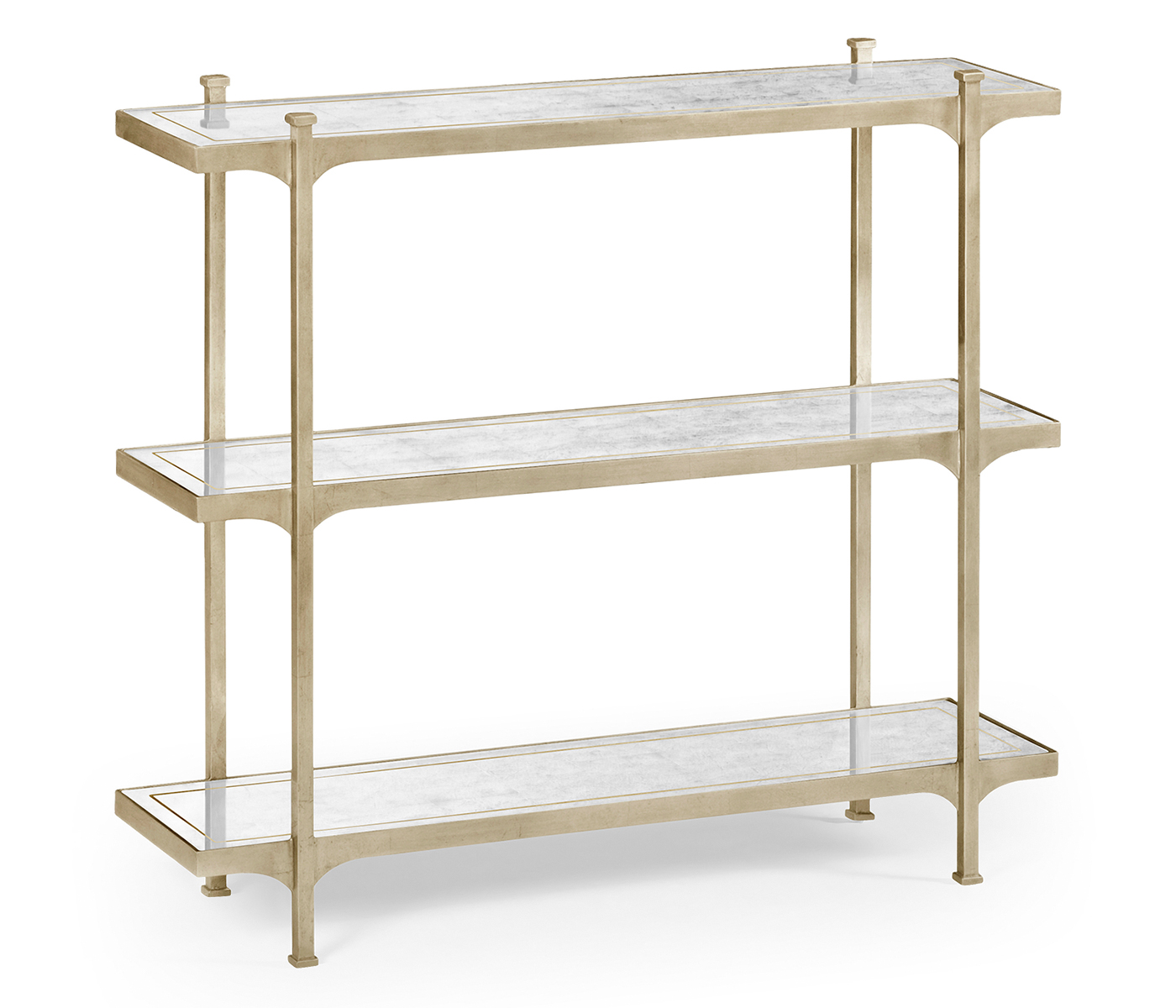 Églomisé & Silver Iron Three-Tier Étagère