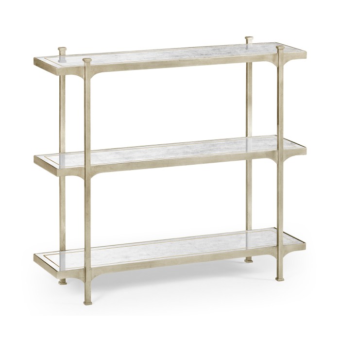 Églomisé & Silver Iron Three-Tier Étagère