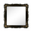 Black & gilded floral square mirror