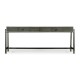 Anthracite Faux Shagreen Coffee Table with Bronze Base