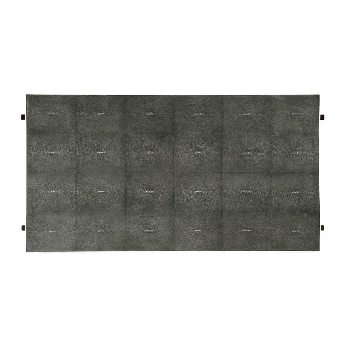 Anthracite Faux Shagreen Coffee Table with Bronze Base