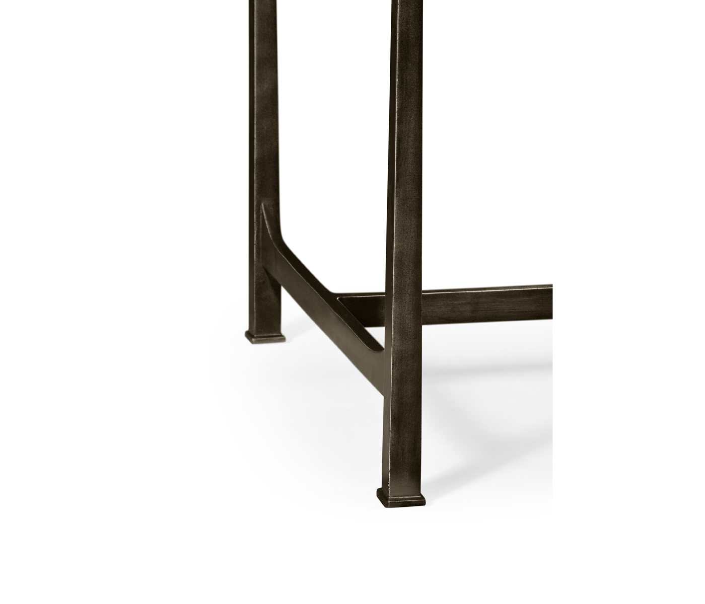 Anthracite Faux Shagreen Coffee Table with Bronze Base