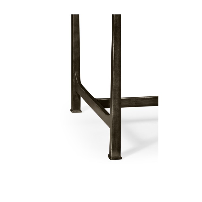 Anthracite Faux Shagreen Coffee Table with Bronze Base