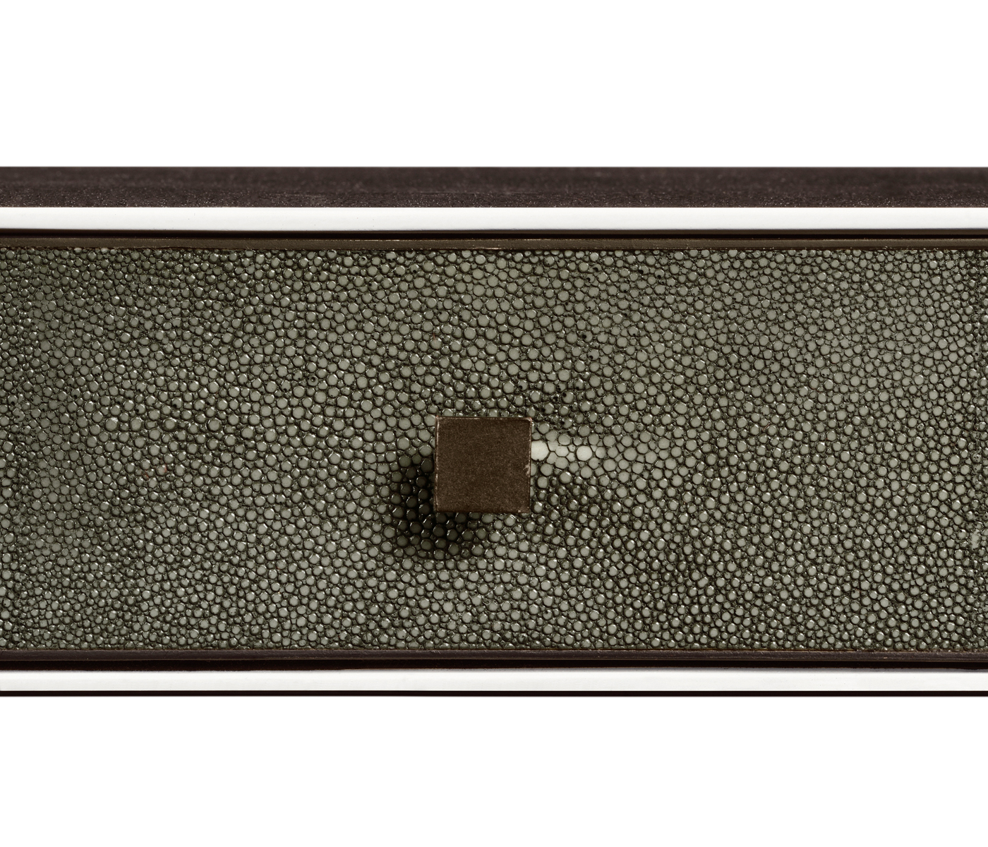 Anthracite Faux Shagreen Coffee Table with Bronze Base