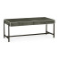 Anthracite Faux Shagreen Coffee Table with Bronze Base