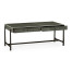 Anthracite Faux Shagreen Coffee Table with Bronze Base