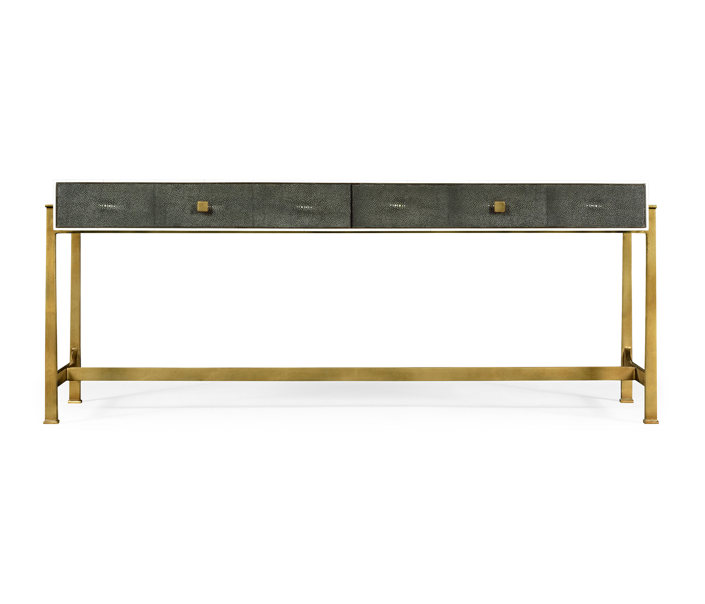 Anthracite Faux Shagreen Coffee Table with Gilded Base
