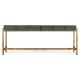 Anthracite Faux Shagreen Coffee Table with Gilded Base