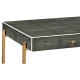 Anthracite Faux Shagreen Coffee Table with Gilded Base