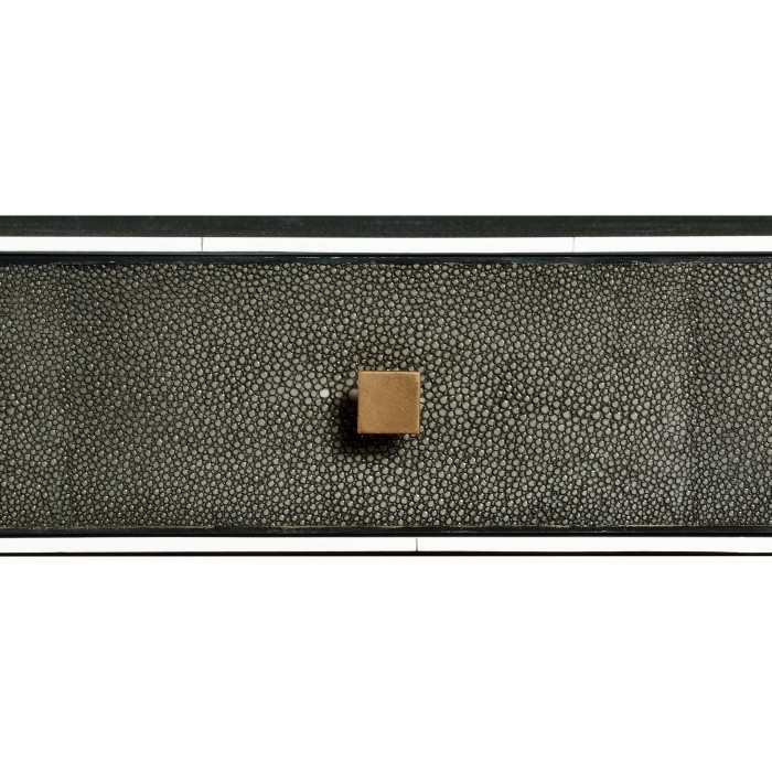 Anthracite Faux Shagreen Coffee Table with Gilded Base