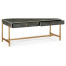 Anthracite Faux Shagreen Coffee Table with Gilded Base