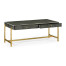 Anthracite Faux Shagreen Coffee Table with Gilded Base